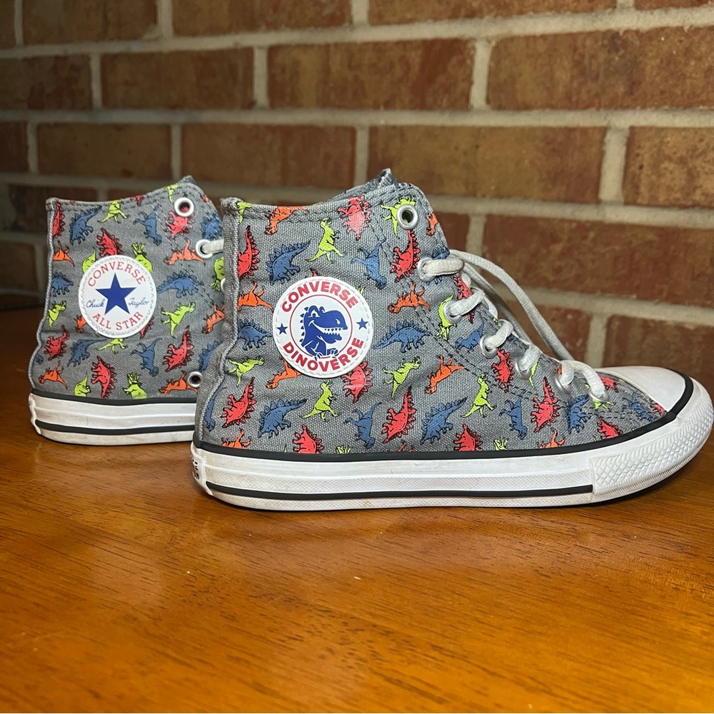 Converse Chucks Kids' 3 Multicolor Dinosaur High-Tops Dinoverse